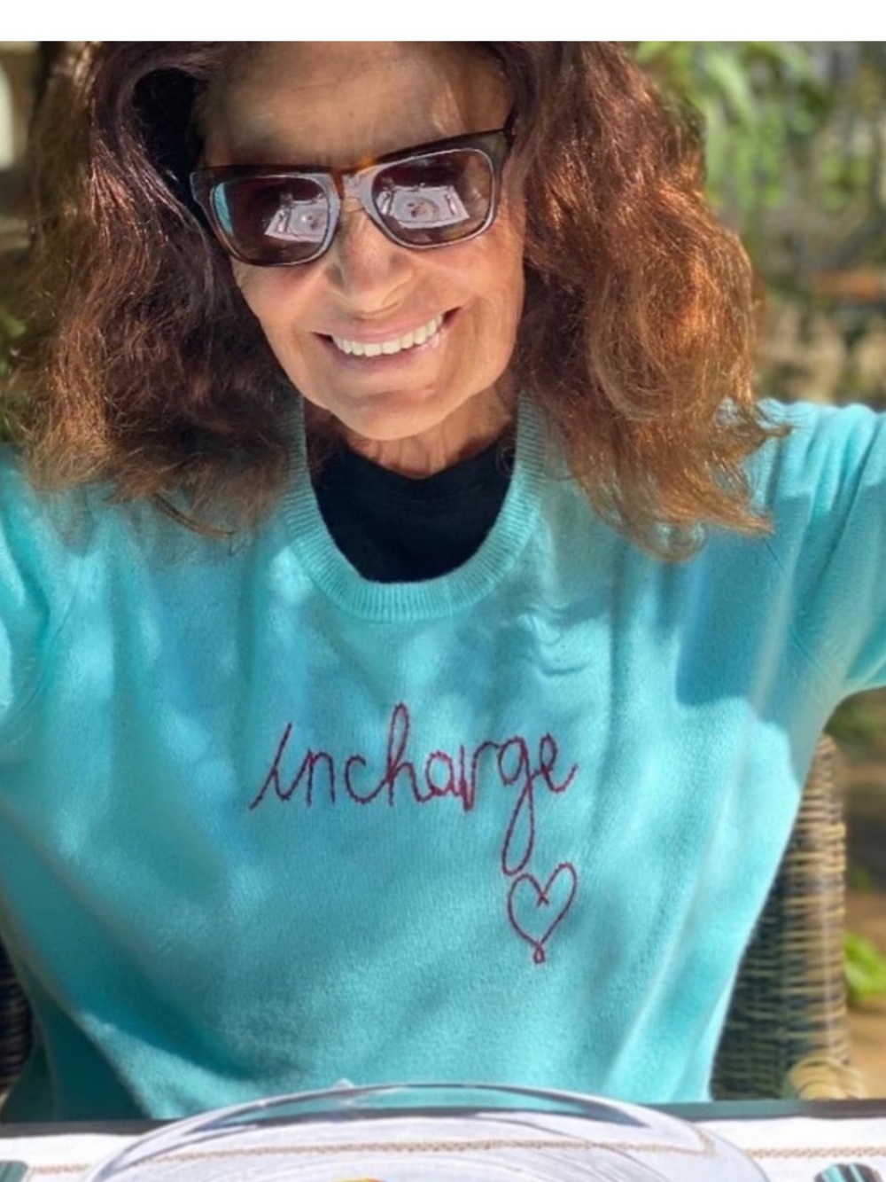 DVF X LINGUA FRANCA sweater In Charge blue